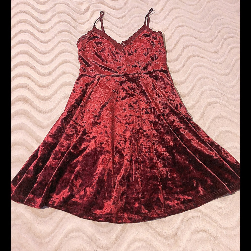 Forever 21 Velvet Fit and Flare mini dress